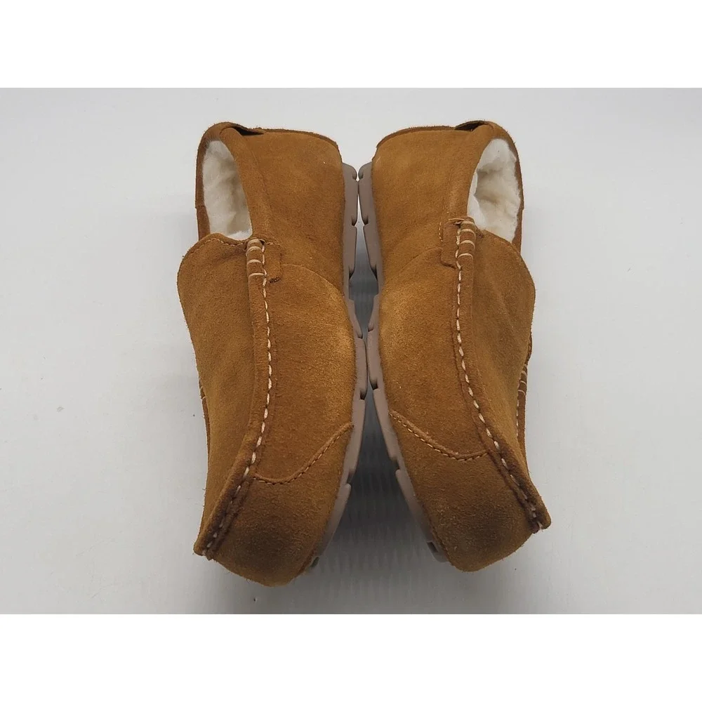 Koolaburra By UGG Tipton Mens‎ 9 Chestnut Suede Moc Slippers Lined 1105893